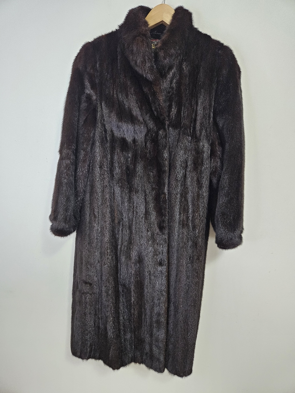 Vintage Mink Fur Long Coat Chocolate  Brown  Luxury Mob Wife